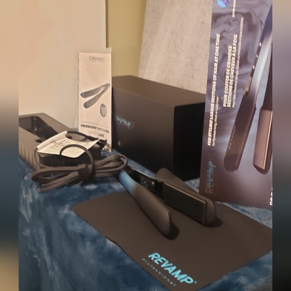 Revamped Sleek Black Hair Straightener with Stand